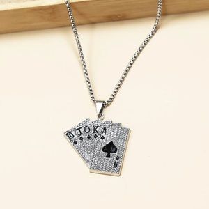 ♦️ ♠️ Poker High Cards Blinged Out Necklace ❤️♣️